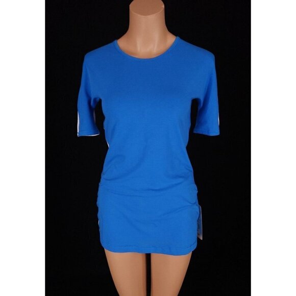 LULULEMON 4 New Devotion Short Sleeve Tee Beaming Blue Heathered Polar Cream NWT - Picture 2 of 15